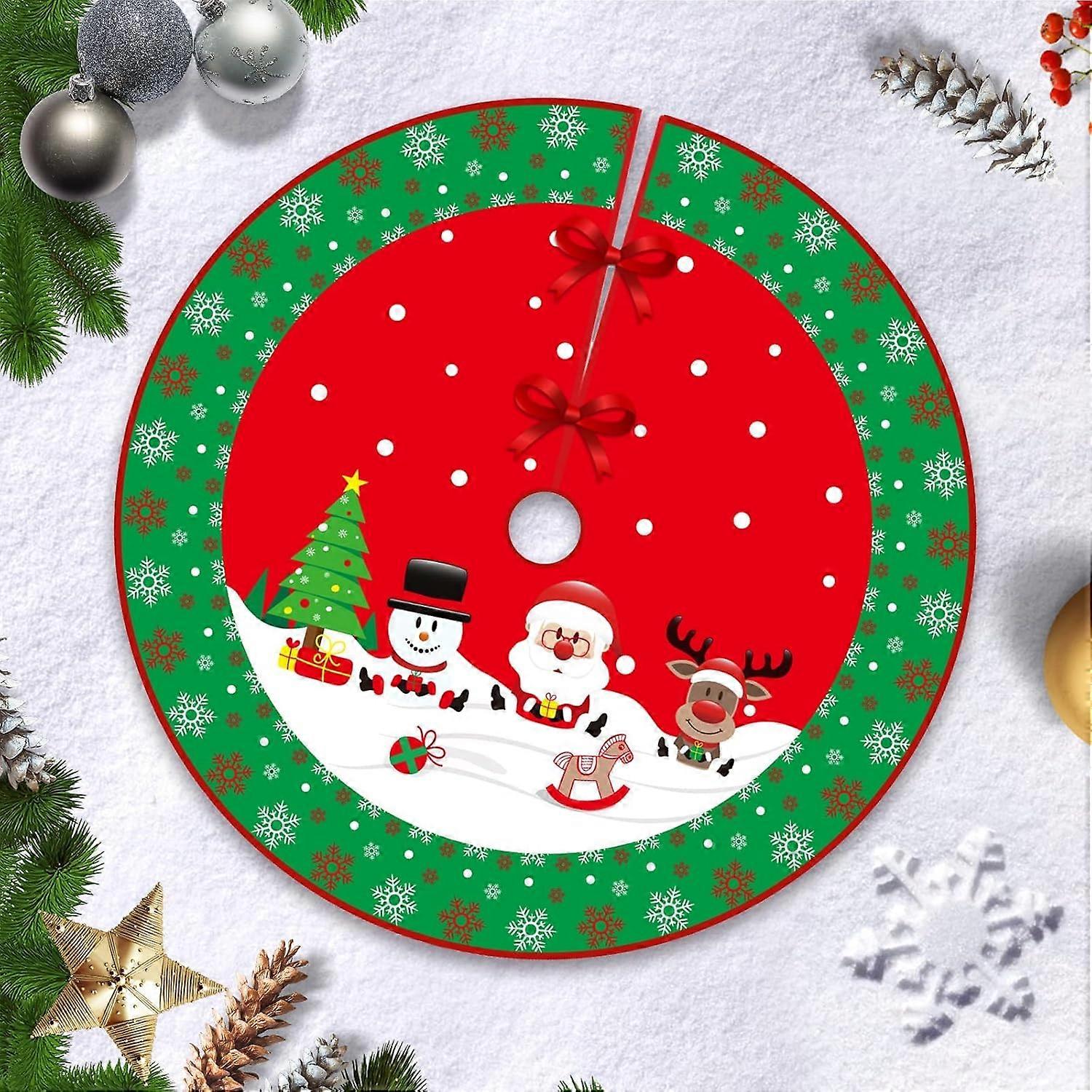 90cm Christmas Tree Skirt, Christmas Tree Foot Cover, Christmas Tree Decoration, Merry Christmas Tree Skirt Carpet for Christmas Tree, Red