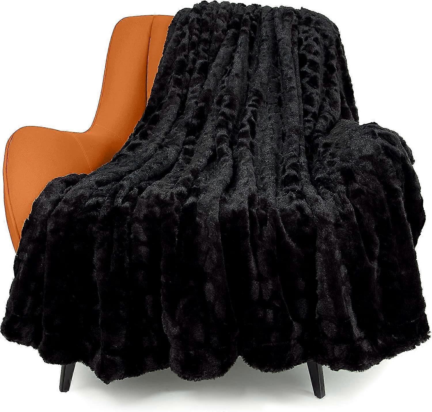 Faux Fur Luxury Blanket, Double-sided Soft Fluffy Plush Blanket, Sui