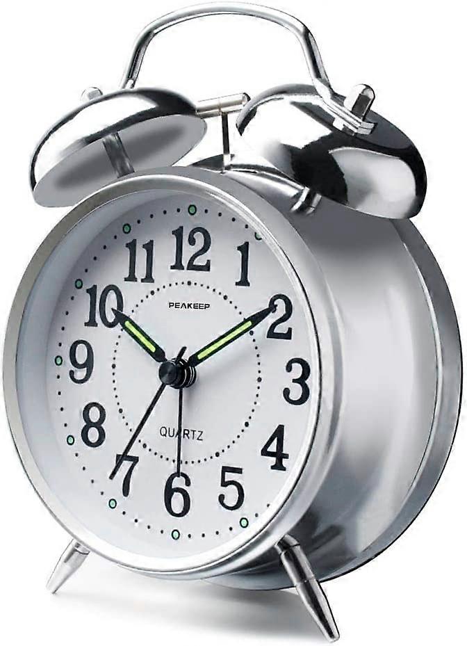 ZRUXE Retro 4 inches Alarm Clock -Silver