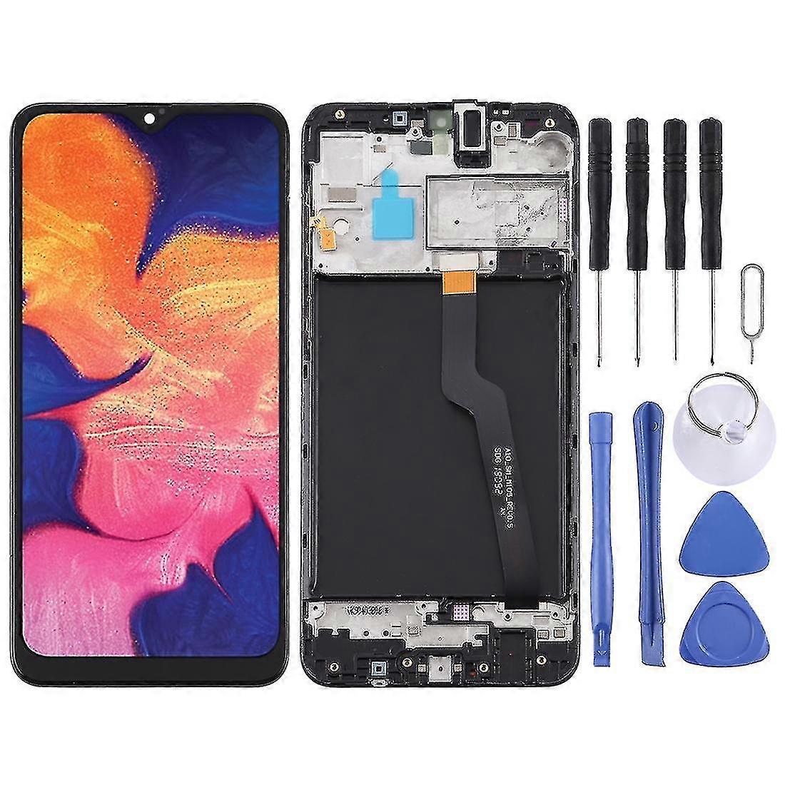 Oem Lcd Screen For Samsung Galaxy A10 / Sm-a105f (single Card Version) Digitizer Full Assembly With Frame (black)