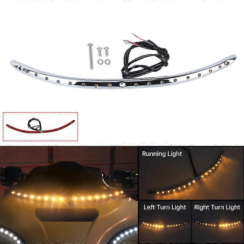 Motorcycle Accessories Windshield Trim Turn Signal LED Light For Harley Touring Electra Street Glide Classic 2014-UP