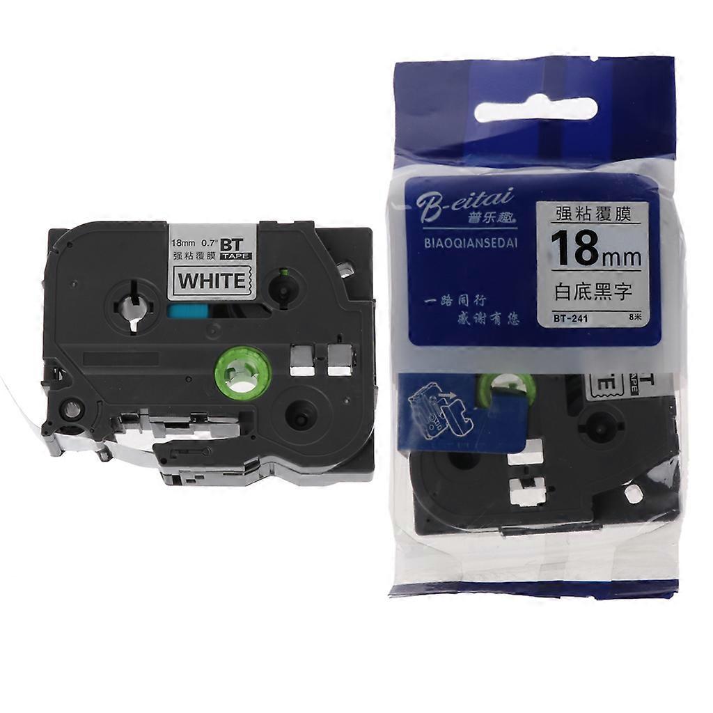 Black on White Label Tape for Brother Tape tze-241 tz-241 Label Maker Durable