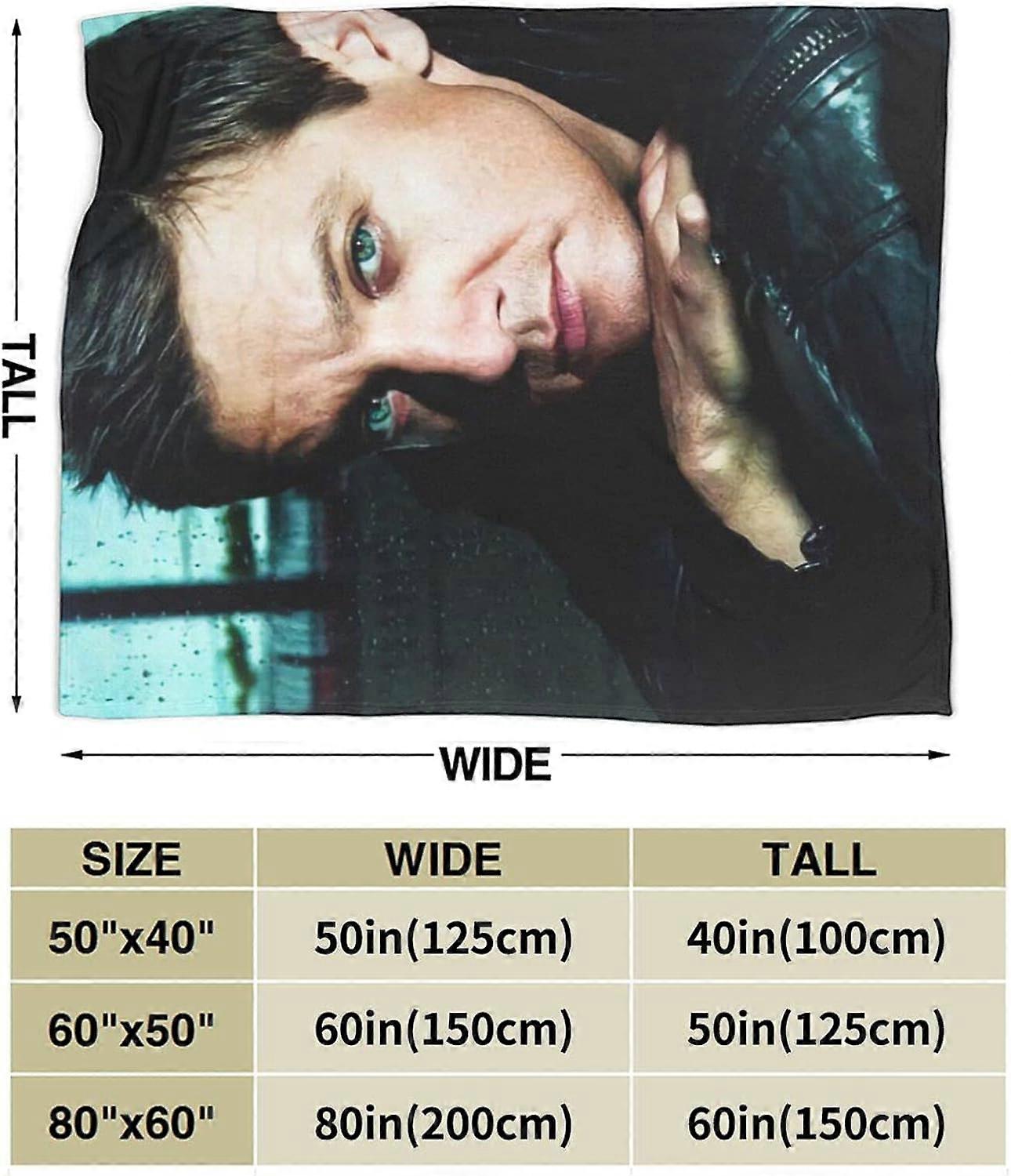 Jeremy Renner Cobertor Ultra-Soft Flanela Blanket 3D Print Fluffy Plush Blanket Cama Decoração Jogar Cobertor para Sala de Estar Quarto Dorm Decor (3Sizes)