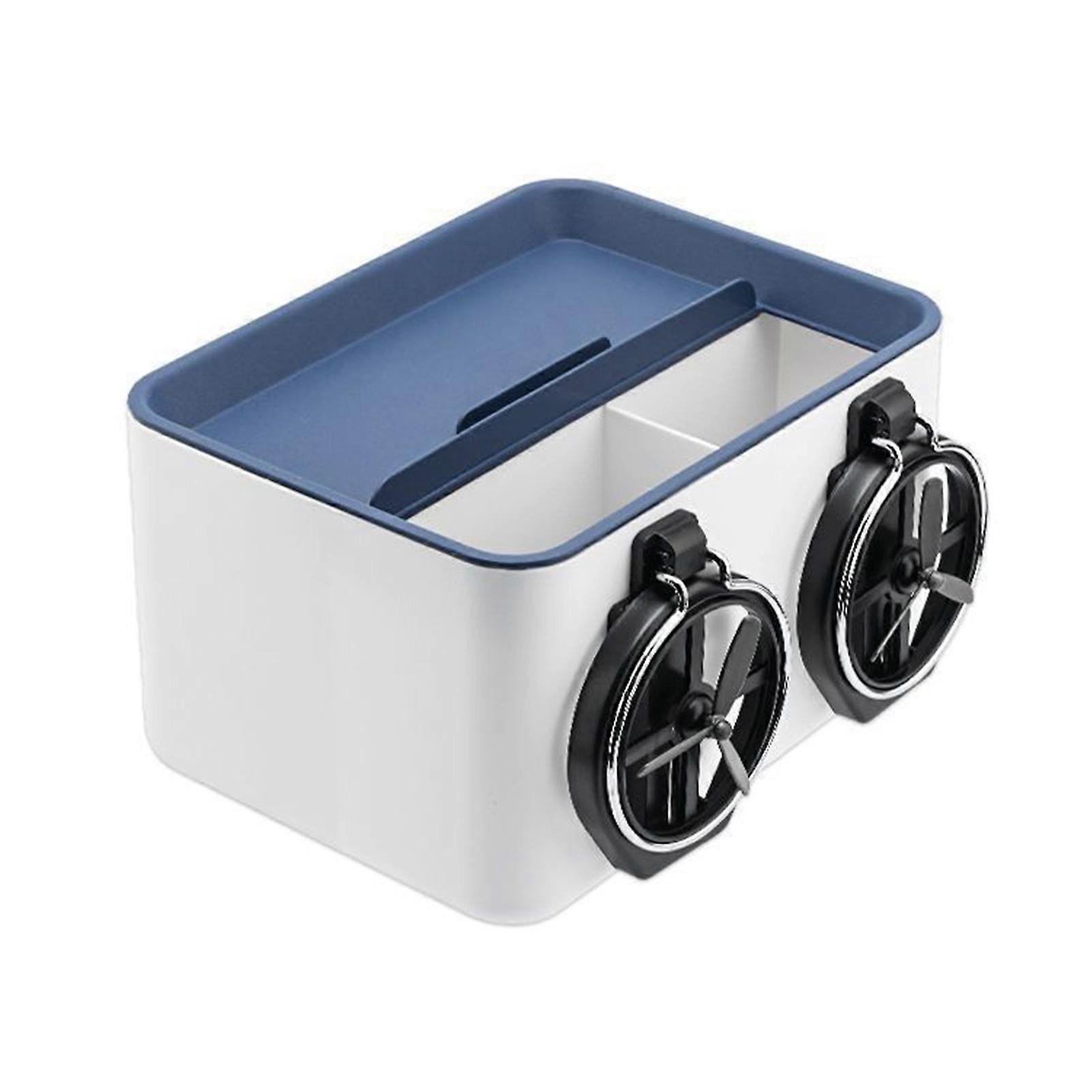 Car Armrest Storage Box with Cup Holder Large Capacity Strap Design Multifunctional Tissue Box Car Console Side Organizer