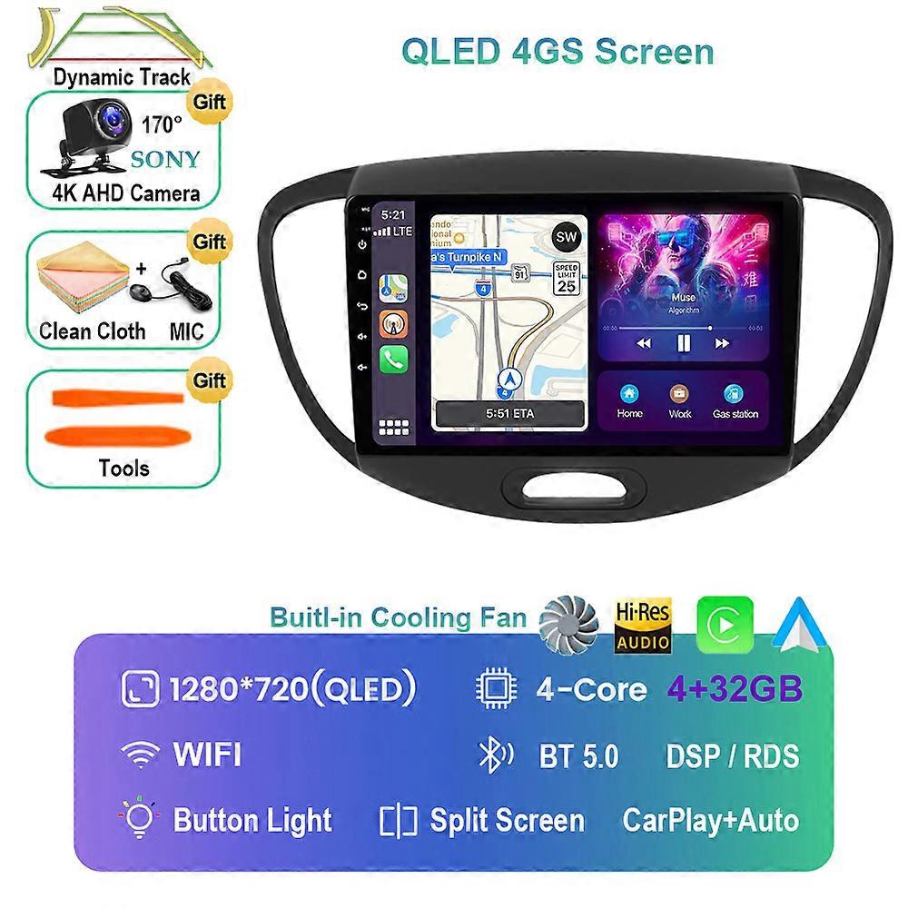Android 13 Car Radio Multimidia Stereo Video Player For Hyundai Grand I10 2013 - 2016 Navigation GPS 4G WIFI Carplay Auto QLED