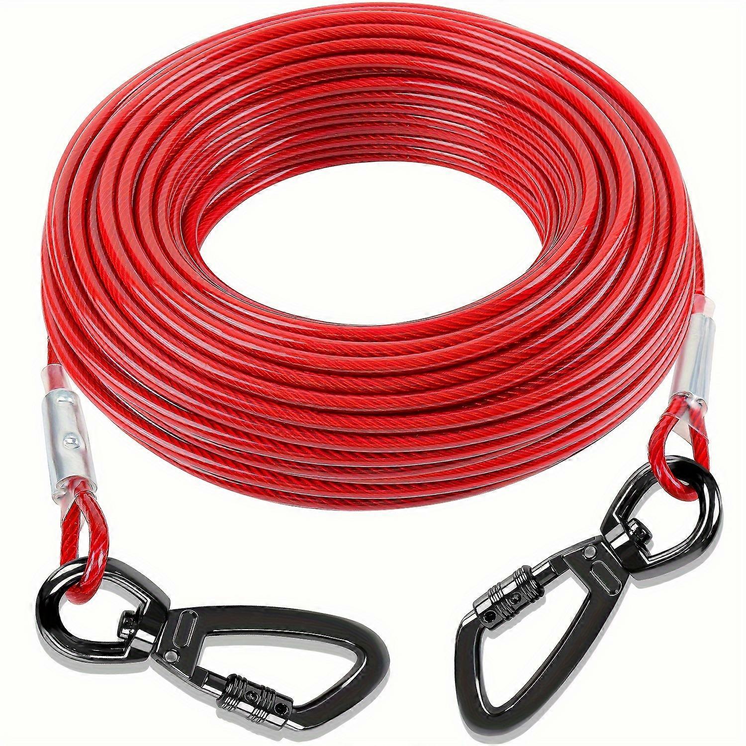New style 120FT High-Visibility Reflective Dog Tie Out Cable - Durable Steel Wire for Large Dogs up to 125 lbs - Rust-Proof Stainless Buckle - Heavy D