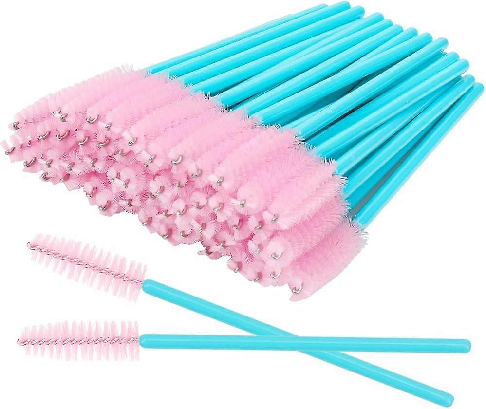 300 Pack Mascara Wands Disposable Eye Lash Brushes Applicator for Eyelash Extensions Makeup Tool Bulk, Blue/Pink Blue,Pink