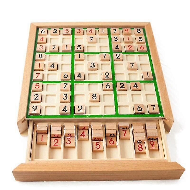 Children Sudoku Chess Beech International Checkers Folding Game Table Toy Gift Learning Education Puzzle Toy