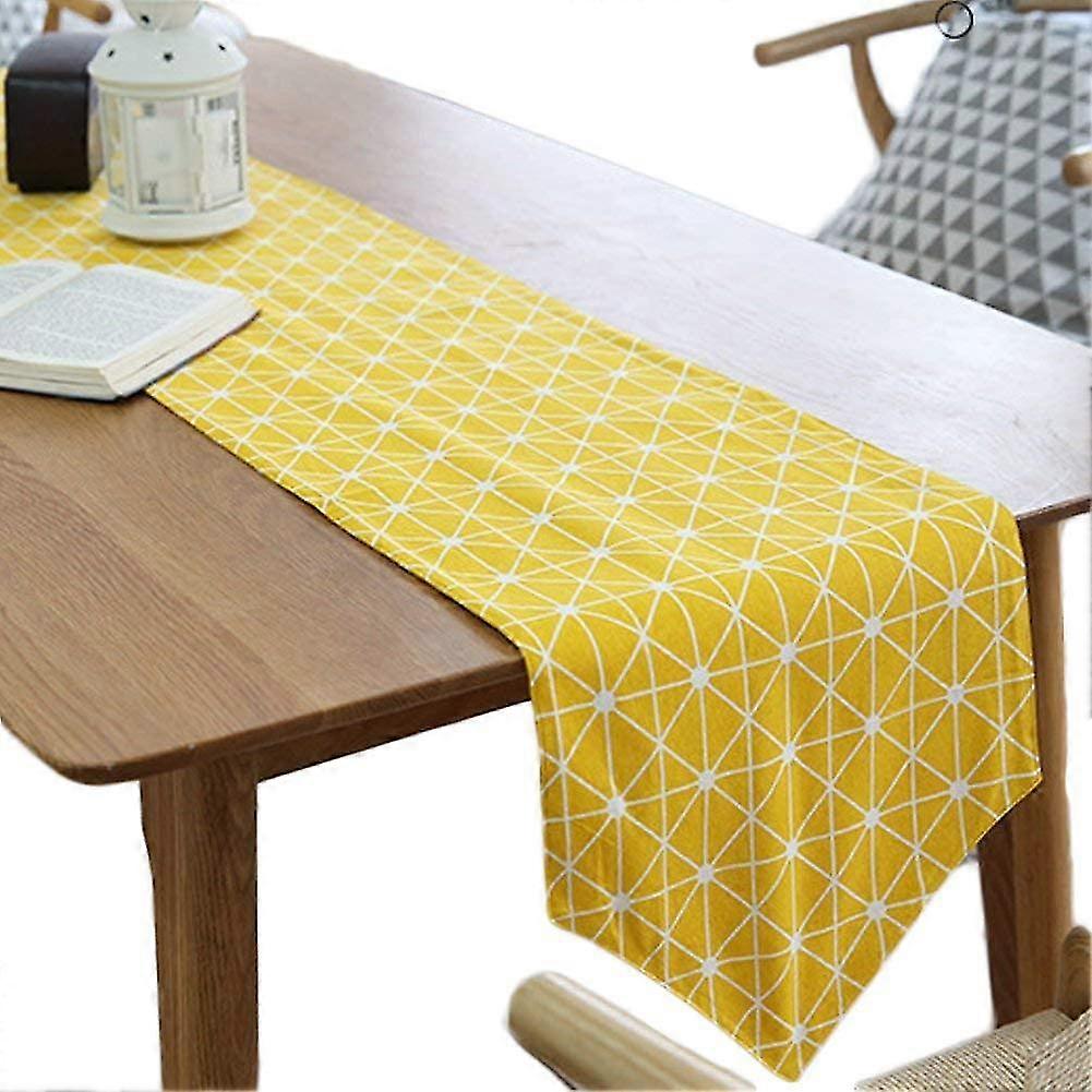 Nappes Protecteur de table en lin - Style simple pour l’intérieur et l’extérieur, jaune, 30 x 18cm, housse polyvalente