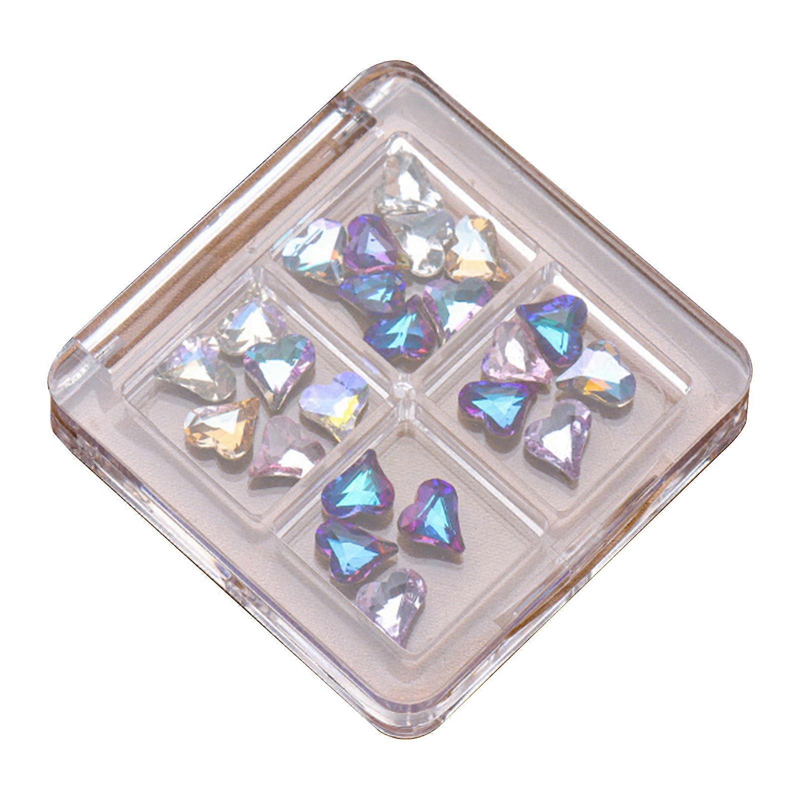 Acrylic Nail Rhinestone Box Grid Easy Access Clear Storage Tool Organizer Eco-friendly Nail Rhinestone Box