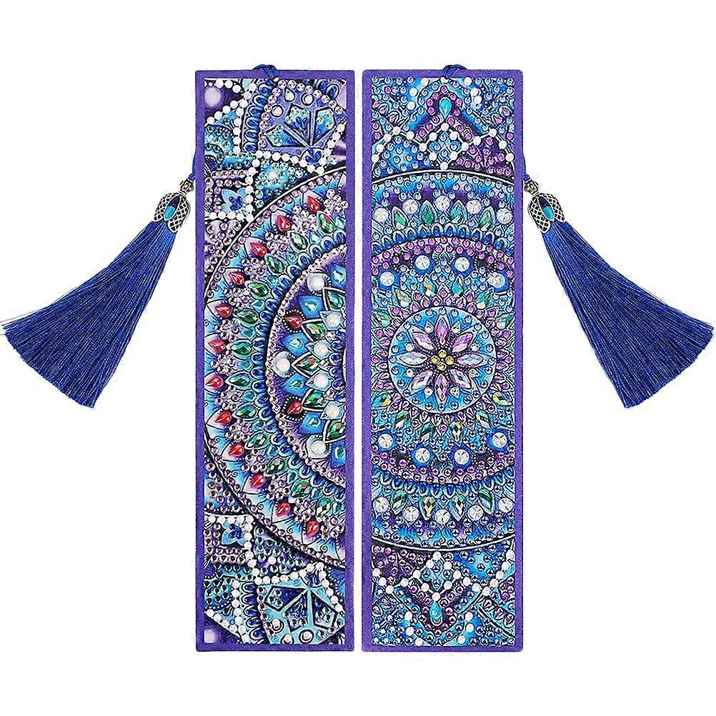 2pcs DIY Diamond Arts Painting Bookmarks Diamond Arts Book Marks Making Kit