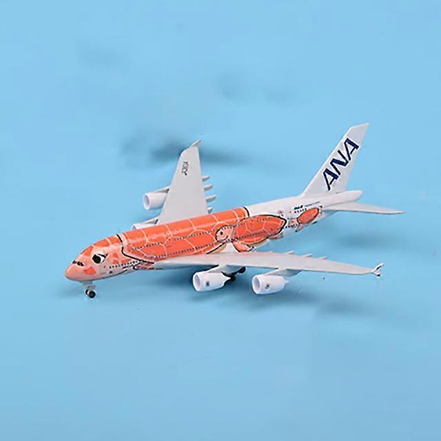 20CM 1:400 Scale Airbus A380 ANA Turtle Airlines Airplanes Plane Aircraft With Landing Gears Alloy Model Toy For Collections