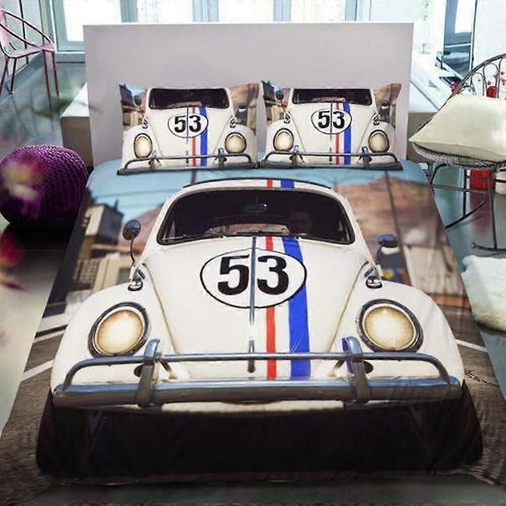 v2262 Lençóis Herbie The Love Bug Beetle Colcha Conjunto de capa de edredão Colcha Crianças Crianças Conjunto de cama de 3 peças (1 capa de edredom + 2 travesseiros) Cama She