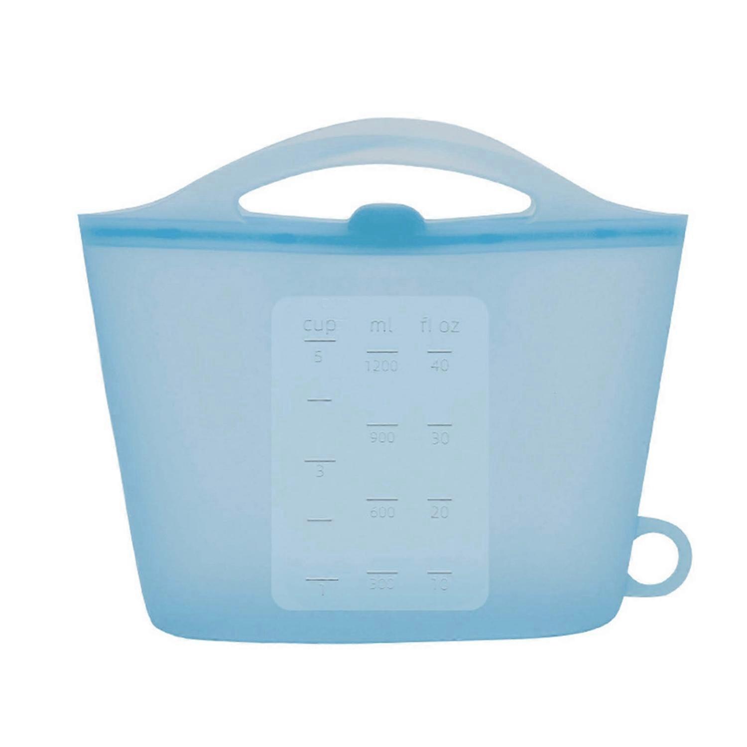 1L Silicone Storage Bag Good Seal Food Preservation Organizer Fridge Fruit Storage Pouch Microwave