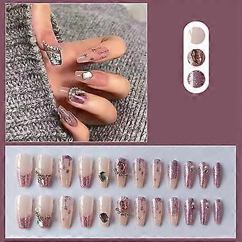 Rhinestone Decorations Fake Nails Reusable Attractive Press-on Nails  Jelly Glue Model