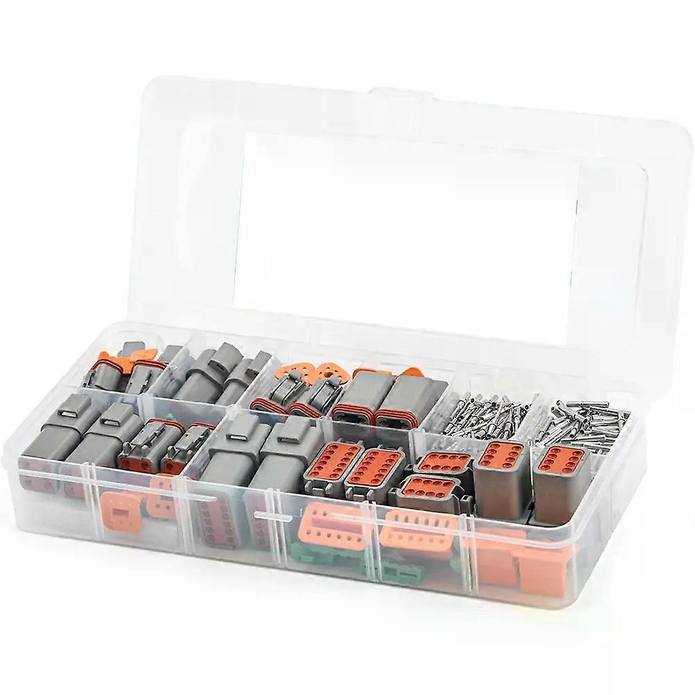 188PCS Deutsch DT Gray Connector Kit with 16 Solid Contacts in 2 3 4 6 8 and 12 Pin Configurations Automotive Connectors