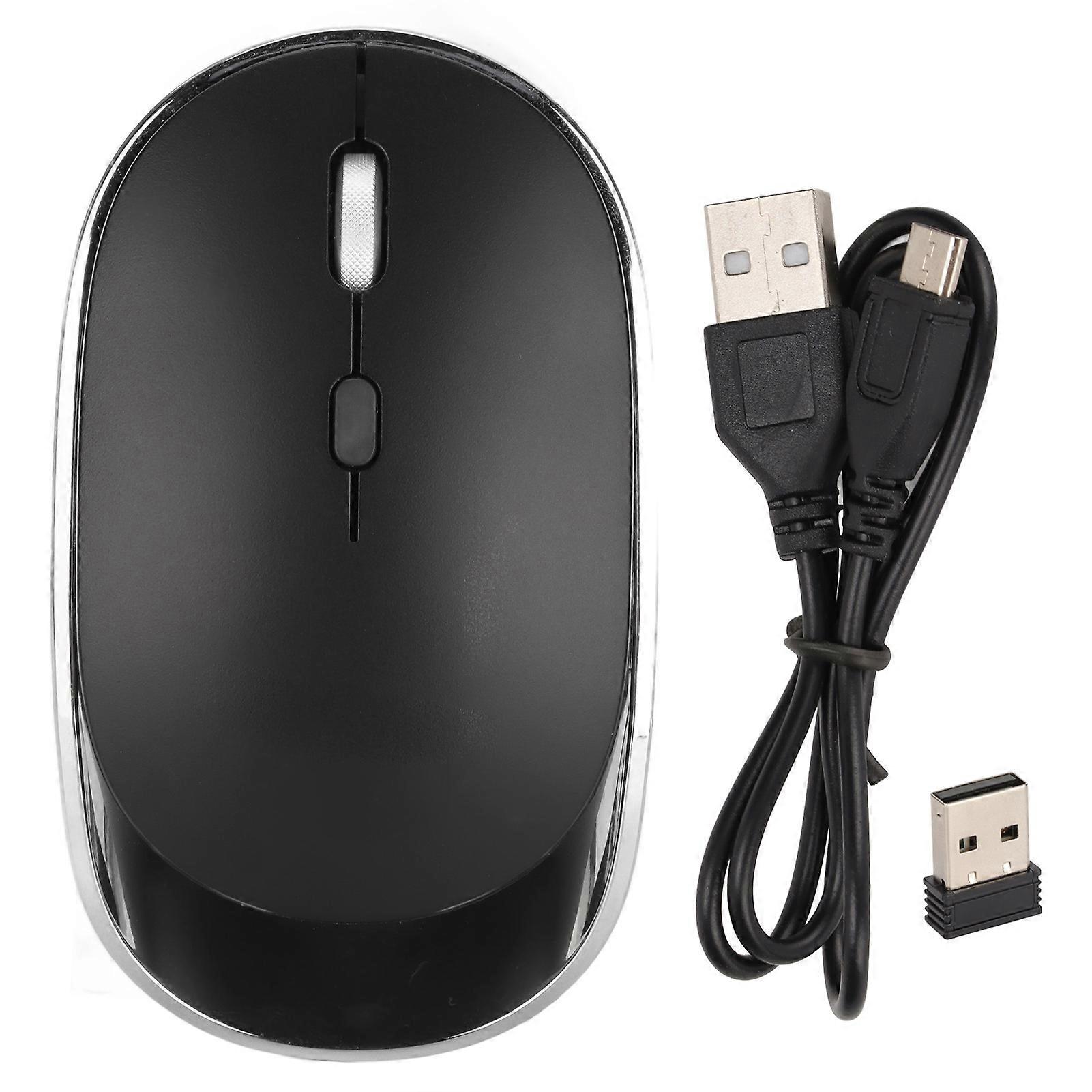 Ultra Thin Wireless Mouse with Mute Function, 2 Charging Modes, Ergonomic Design, 3 DPI