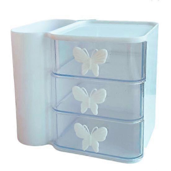 Desktop Pen Holder Storage Box with Drawer Type Large Capacity Multi-Layer Dustproof Sundries Case