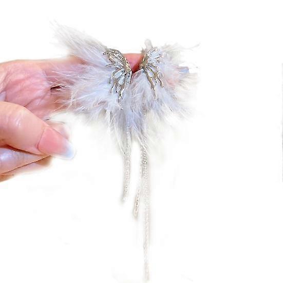 1 Pair Dangle Earrings Exaggerated Fairy Elegant Gift Hollow Butterflies Feather Stud Earrings Jewelry