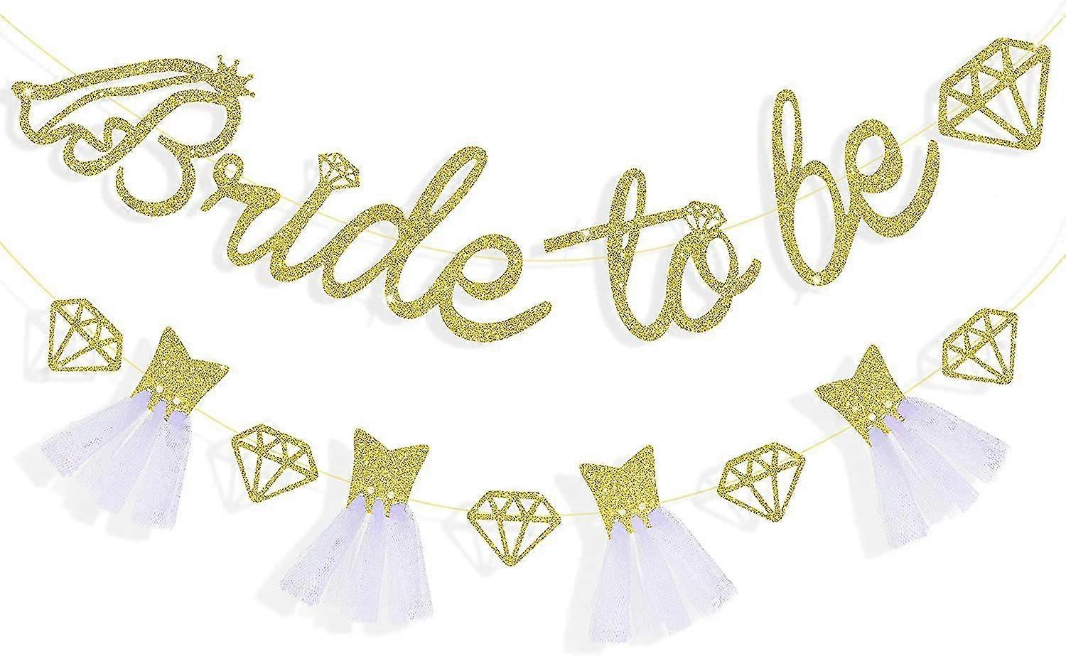 金色新娘成为横幅标志双面闪光纸装饰用品