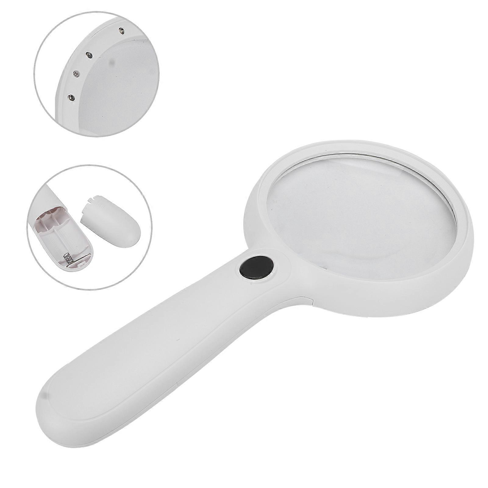 Handheld Magnifying Glass Travel Portable Elderly Reading Magnifier with LED Light