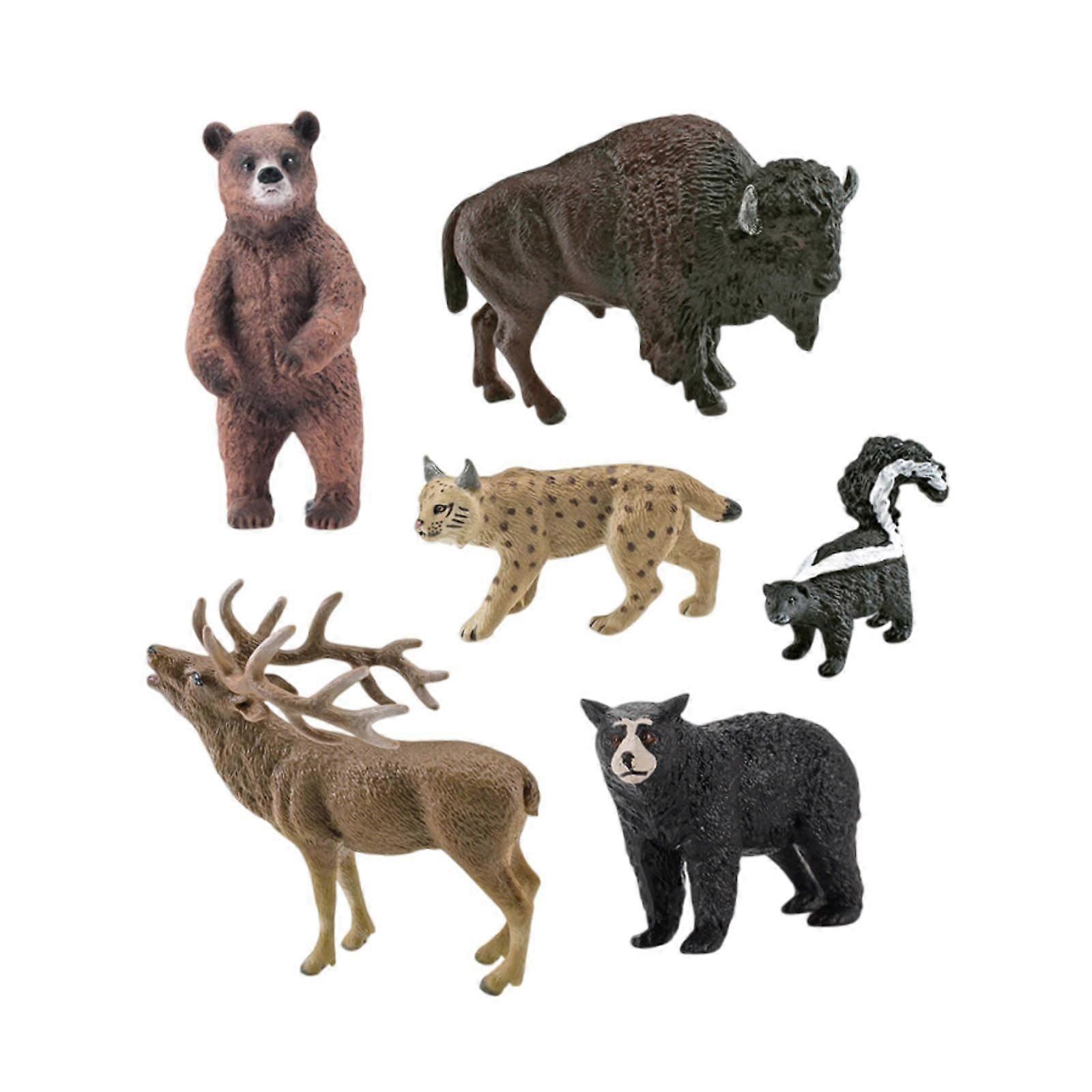 6x動物フィギュアおもちゃ野生動物モデル子供子供パーティー好意スタイルA