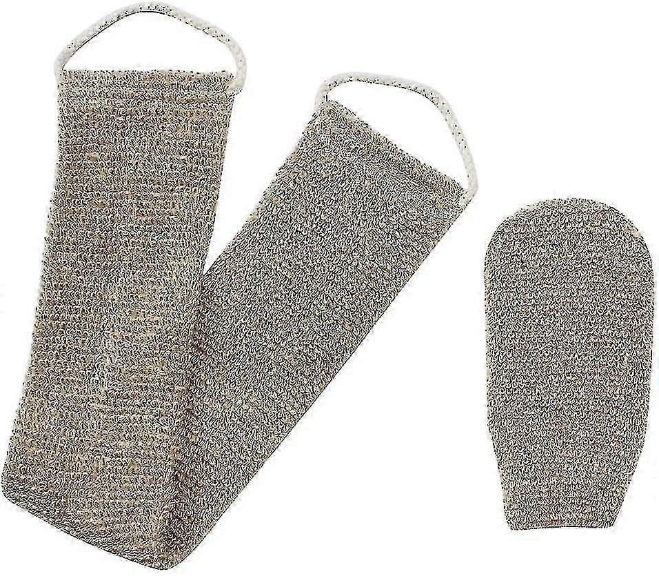 غسول ظهر القنب، حزام ظهر مقشر طبيعي 100٪ مع قفاز، مقشر لغسيل ظهر اللوف