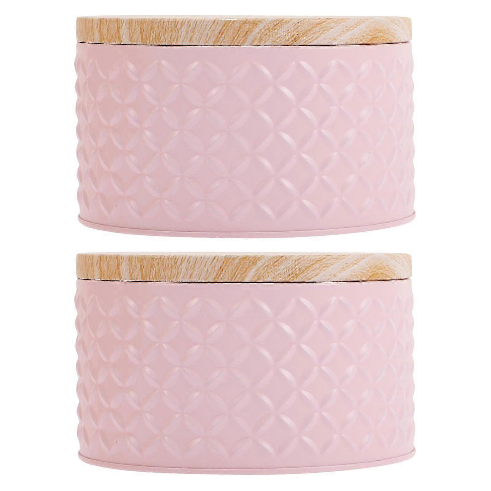 2pcs Iron Candy Box Biscuit Cake Storage Case Multifunctional Storage Box