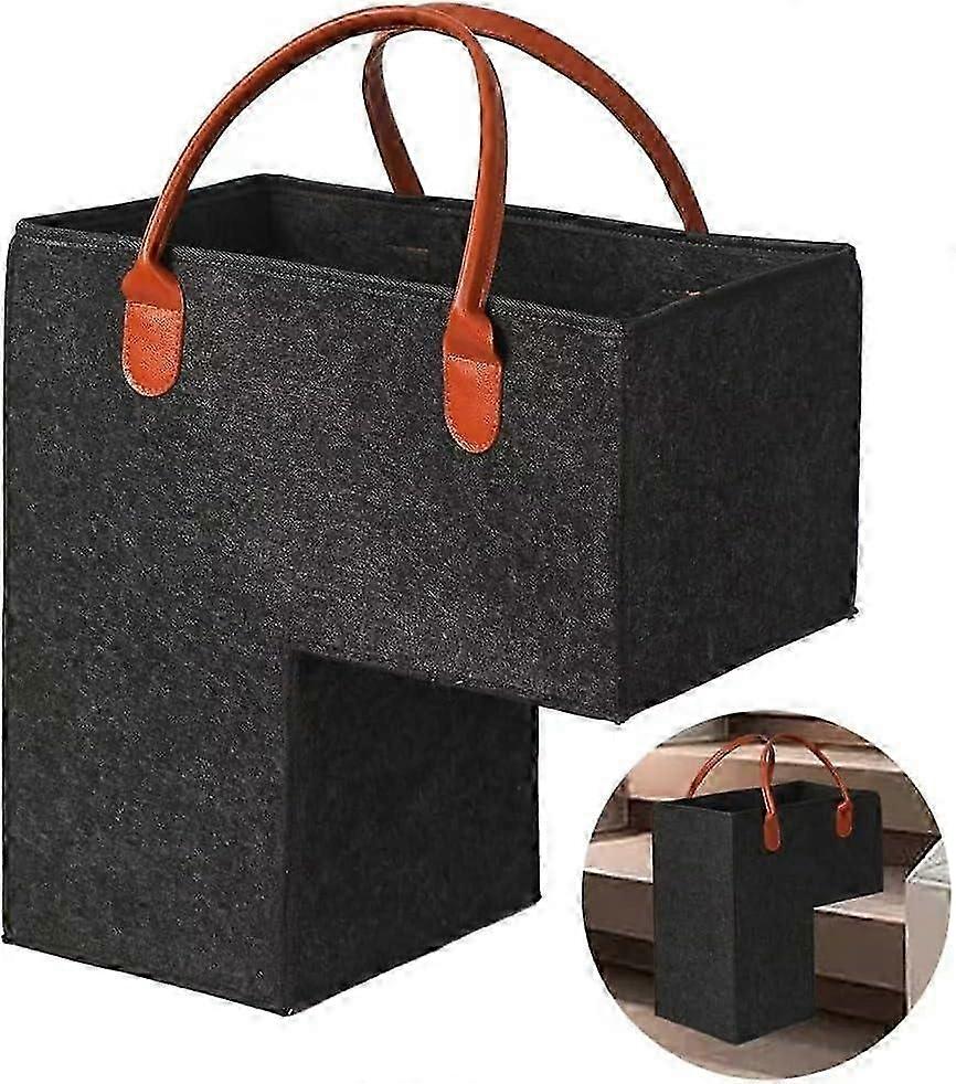 Stair Basket - Step Basket with Leather Handle
