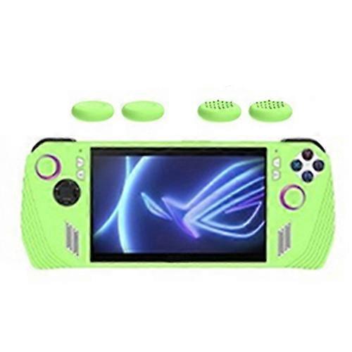 Full Wrap Silicone Protective Cover Accessories + Button Caps for ASUS ROG Ally Handheld Game Console(Luminous Green)