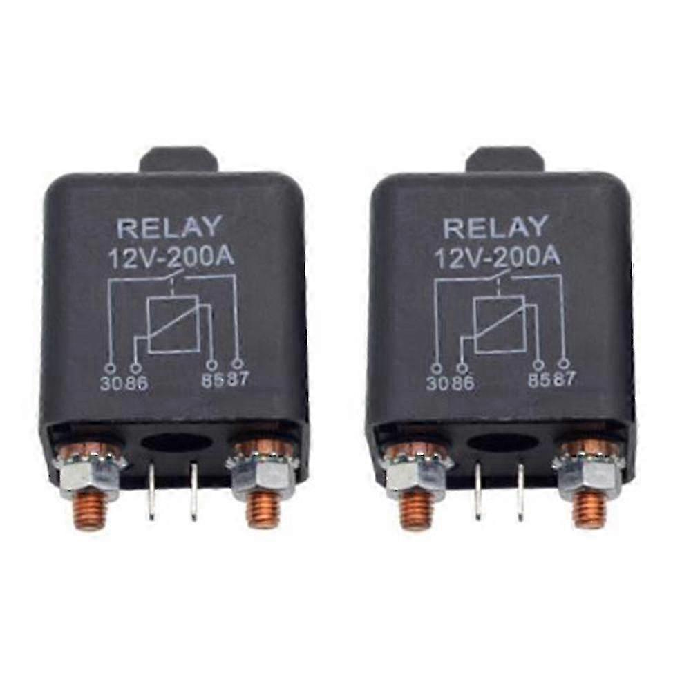 2 piezas de relé de automóvil para automóvil relé de alta corriente 12V 200A 1.8W relé continuo para automóvil f74