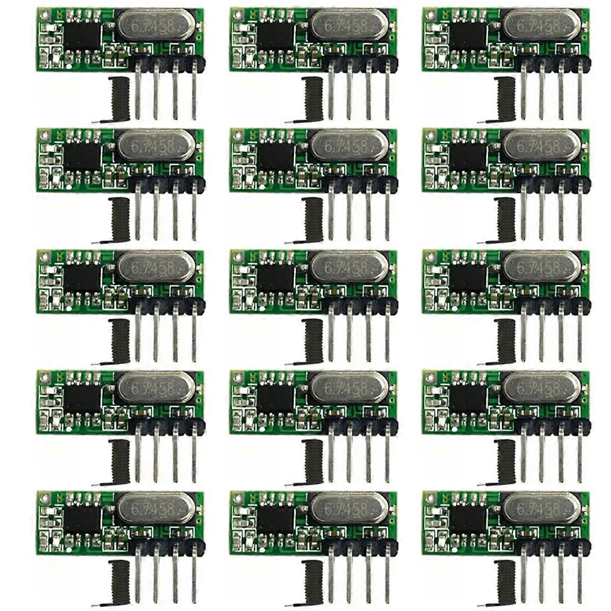 15pcs 433Mhz RF Receiver Superheterodyne UHF ASK 433Mhz Remote Control Module Kit Small Size Low Po