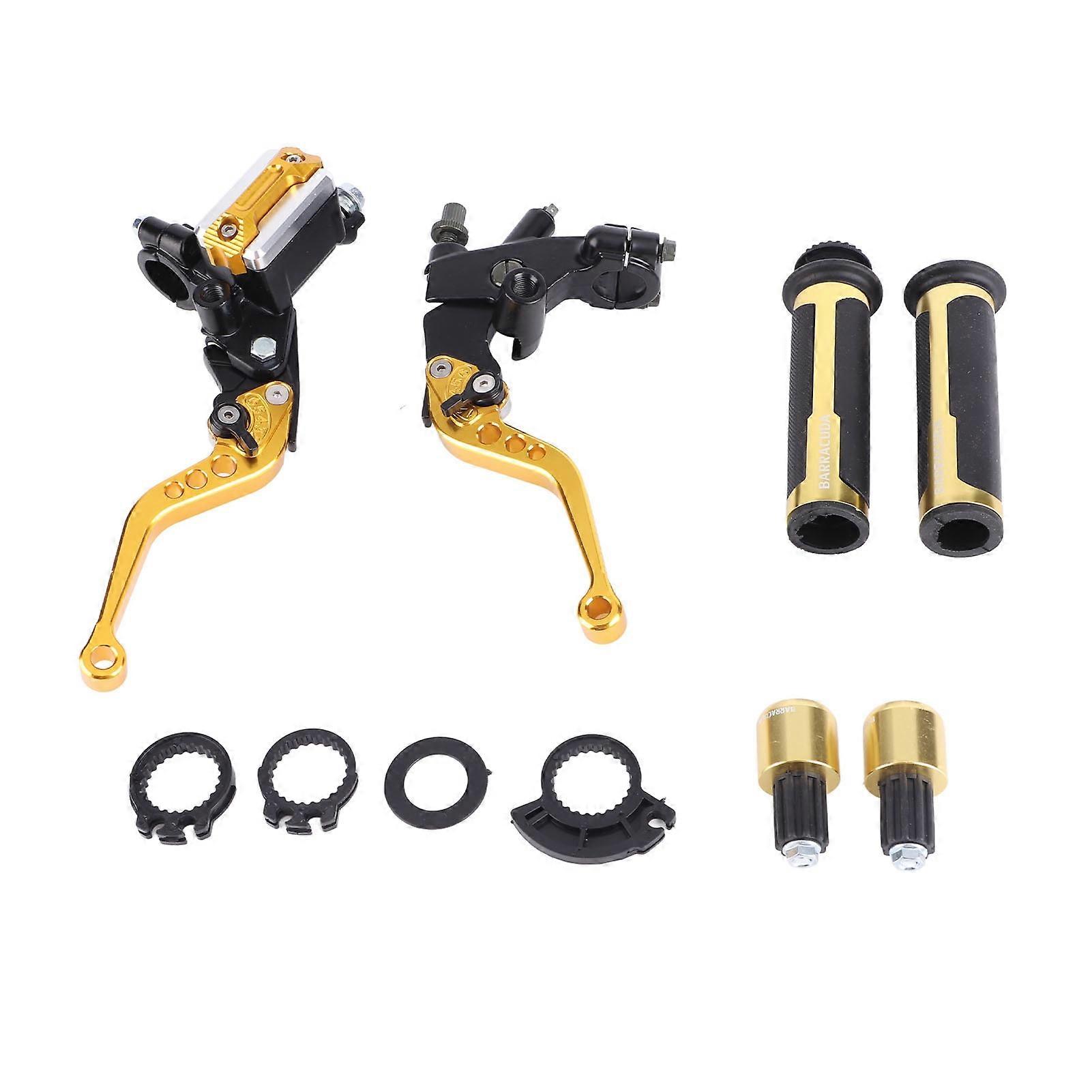 22mm Motorcycle Brake Clutch Lever Anodized Aluminum Alloy Universal Fit Brake Master Cylinder for Scooters Street Bikes ATV Gold