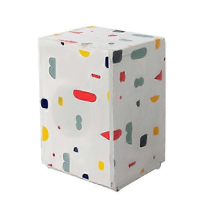 Waterproof Washer Dryer Cover Flip-Top Washing Machine Protector Geometric Pattern