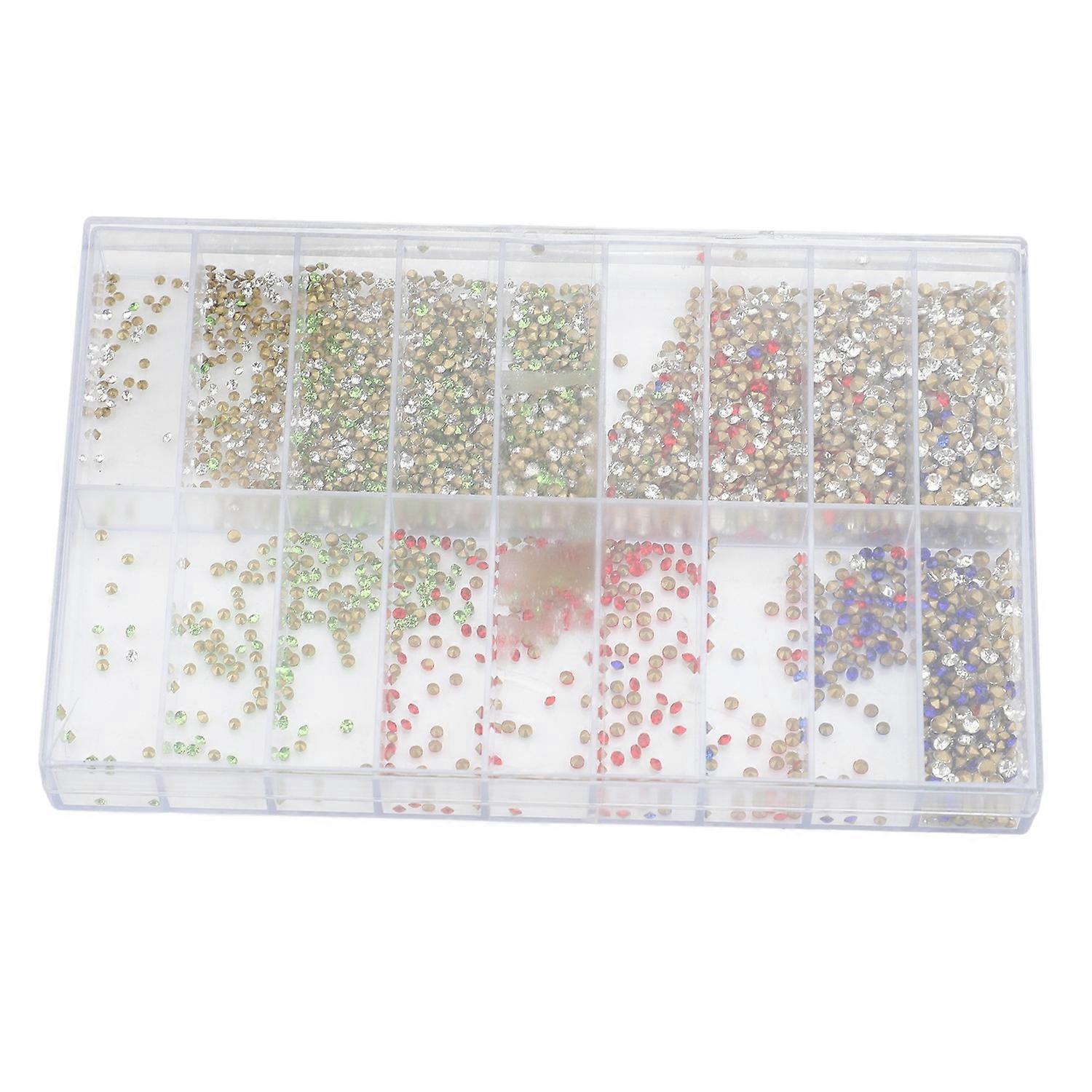 1000pcs Nail Rhinestones Watch Accessories Colorful Multi Shape Rhinestone with Storage Organizer fo