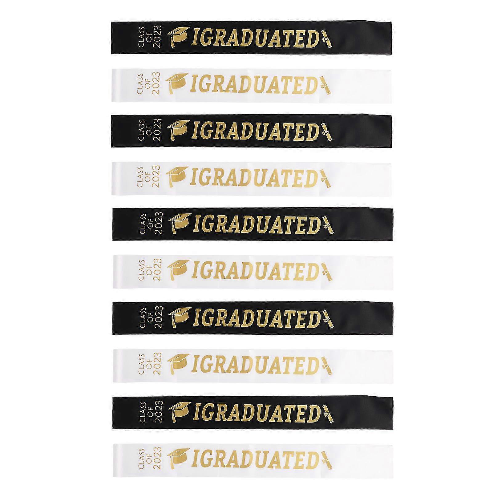 5 Sets Graduation Sash Polyester Party Congratulation with Letter Keepsake Accessory Photo Prop