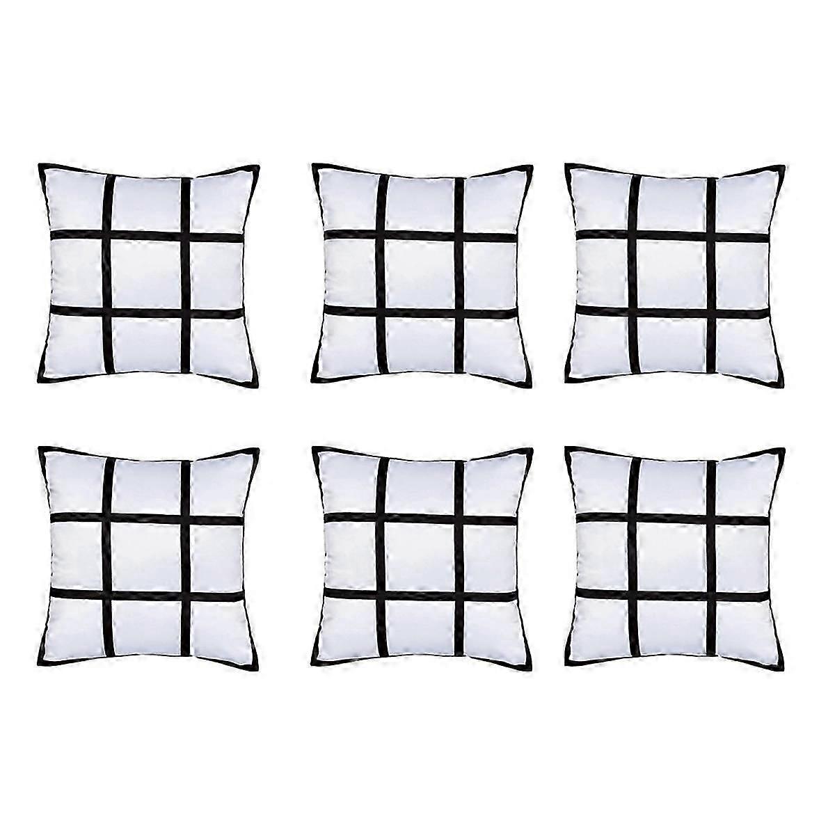 6Pcs εξάχνωση κενή κάλυψη μαξιλαριών μαξιλαριών μαξιλαριών DIY πολυεστέρα 9 εκτύπωση μεταφοράς θερμότητας φωτογραφιών