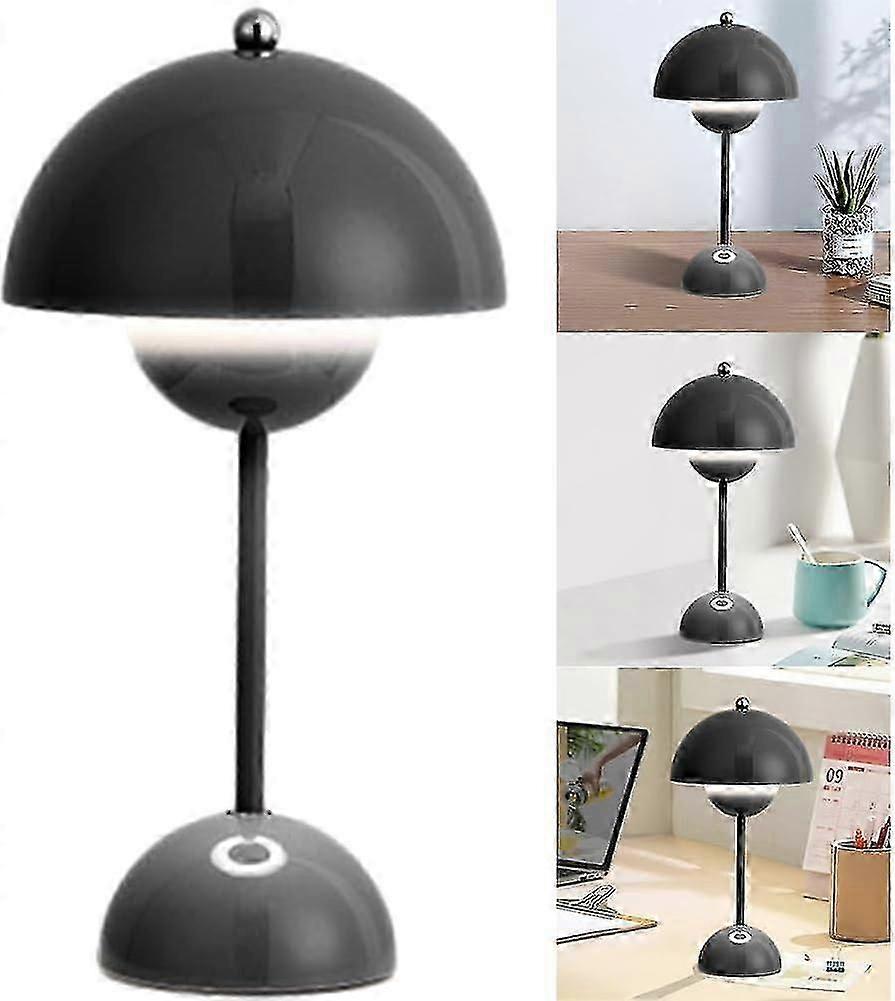 Lampe de table champignon style nordique, rechargeable, style vintage, avec LED tactile à intensité variable, 3 couleurs, idéale pour la chambre à coucher, le bureau ou la table de chevet.