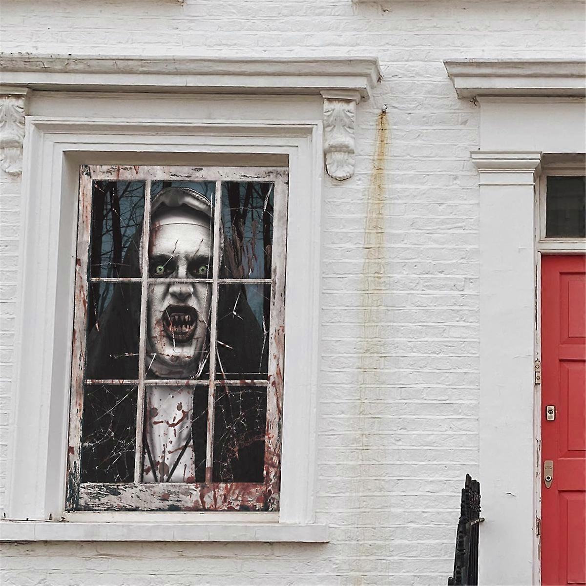 Halloween Ghost Face Fabric Window Decoration Painting BYJC001