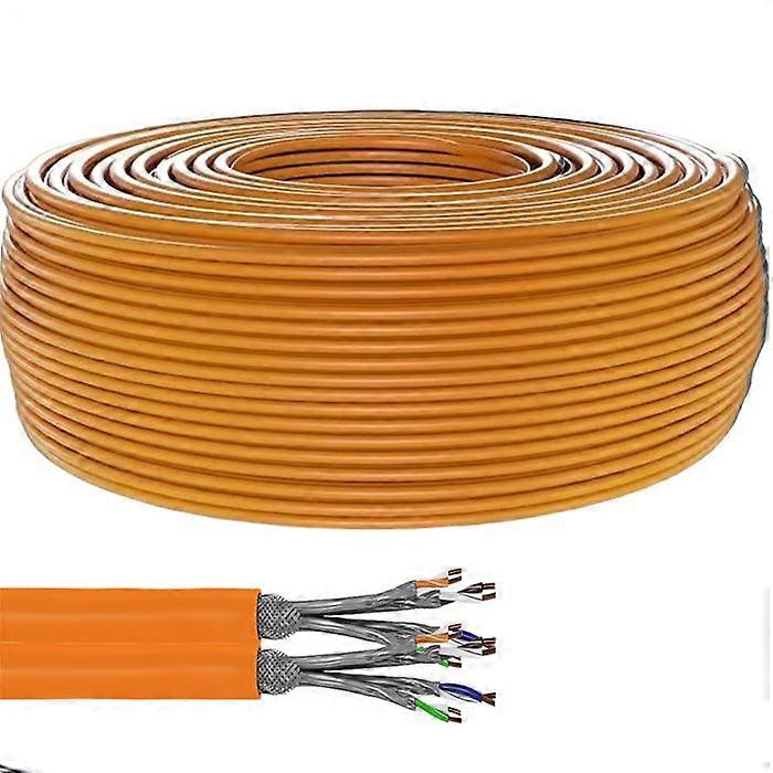 CONECTICPLUS Ethernet Cable Reel RJ45 Cat7A Double Solid Double Shielded AWG23 - 500m Orange
