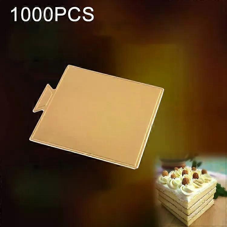 Small Square Cake Cardboard Pads-100 Pack,Thick Rigid Golden Mats