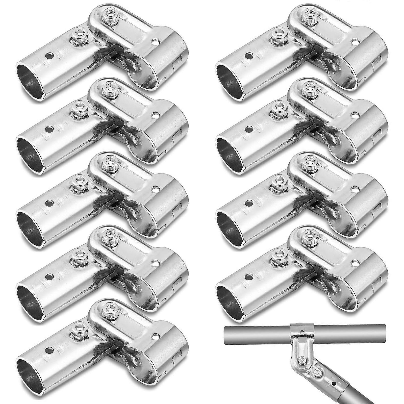 10 Pcs Tee Pipe Fittings Fits 3/4'' Metal Pipe 2 Way Chain Link Fence T Clamp Pipe Clamp Tools