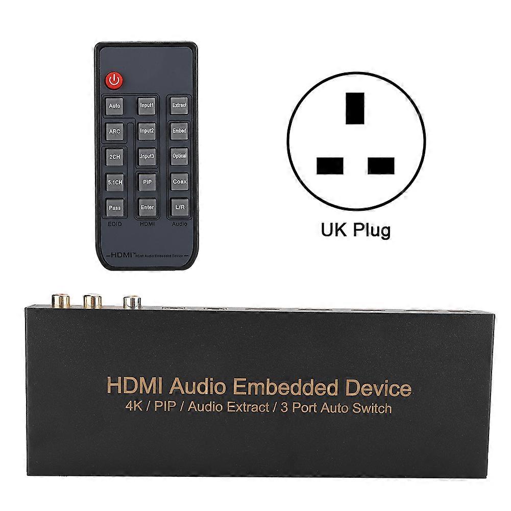 HDMI 3x1 Digital Optical Audio Extractor Adapter Converter Embedded Device (100-240V)