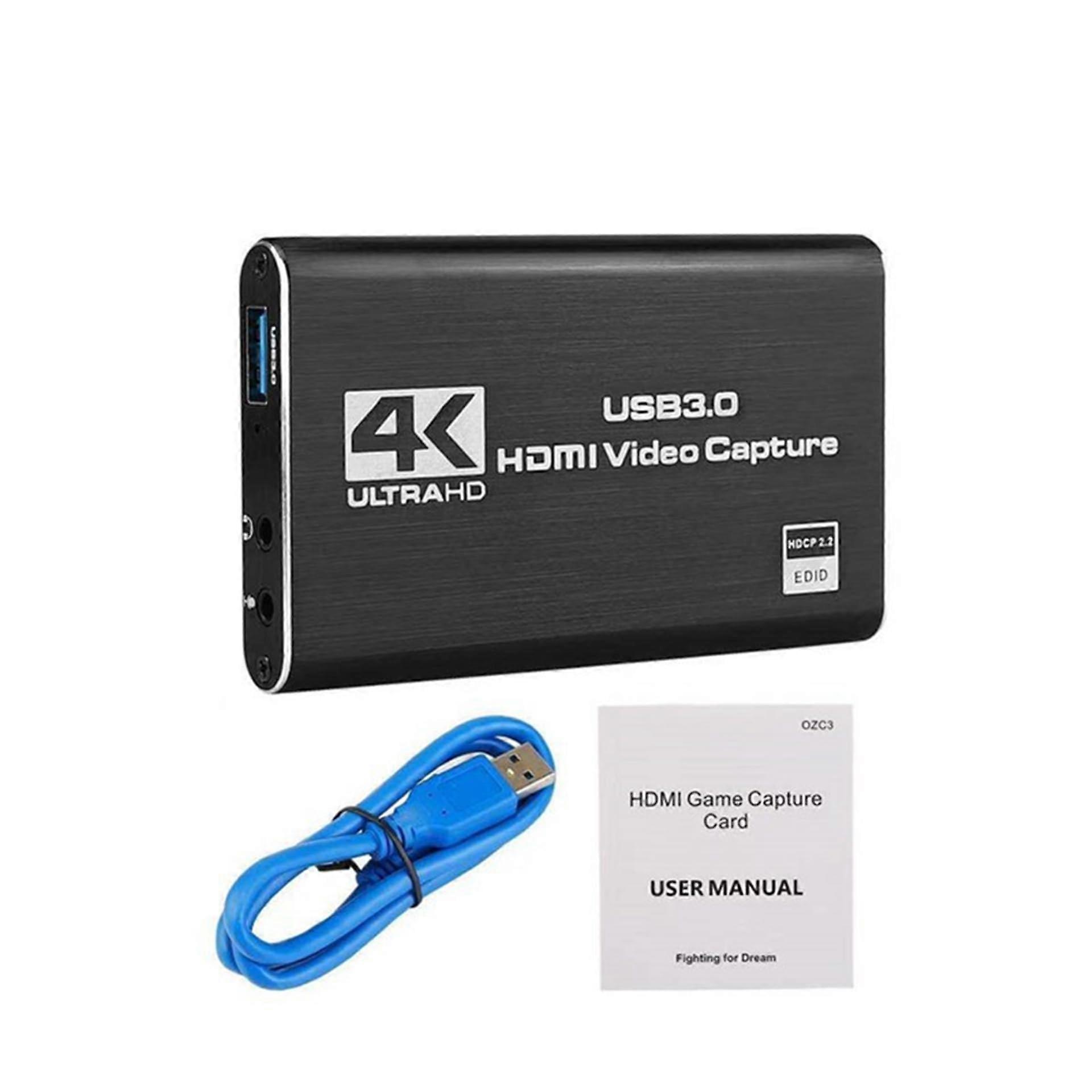 Video Capture Card,HDMI (Input 4K 60Hz) to USB Audio Video Recording (1080P 60Hz, 2K 30Hz)