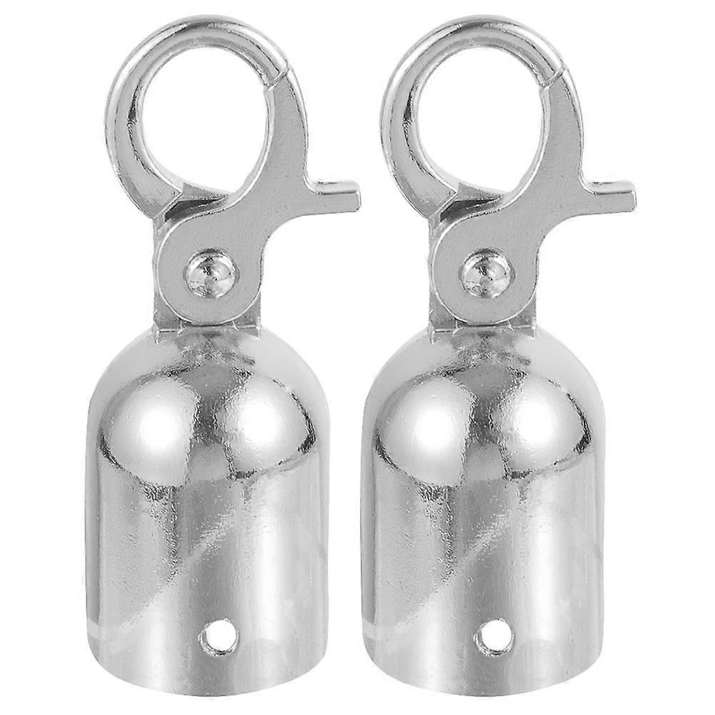 1 Set Of Stainless Steel Cord End Snap Hook Rope End Caps Guardrail Rope Connector Metal Wire End Caps Cord End Stopper Rope End Hook