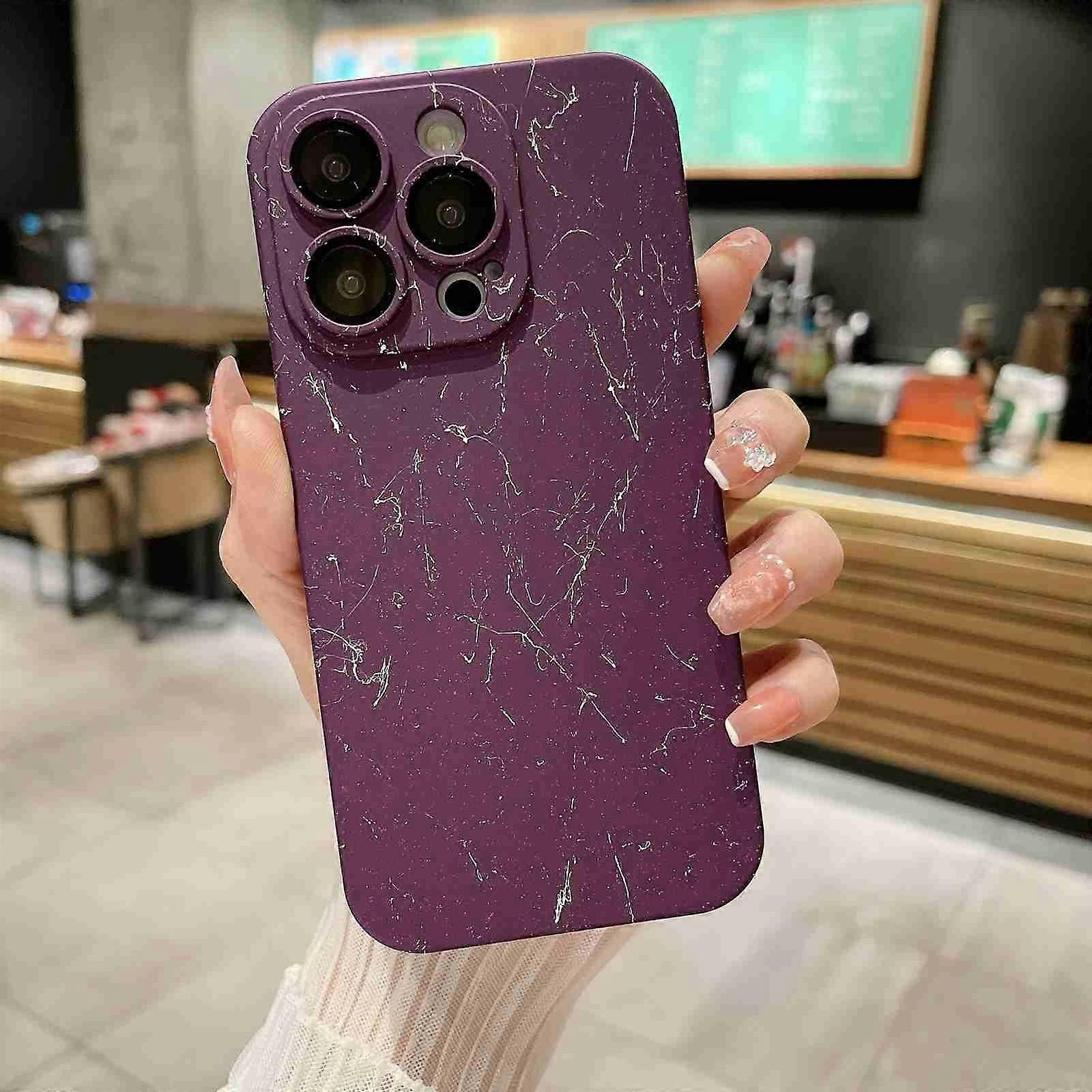 For iPhone 13 Pro Marble Pattern PC Phone Case