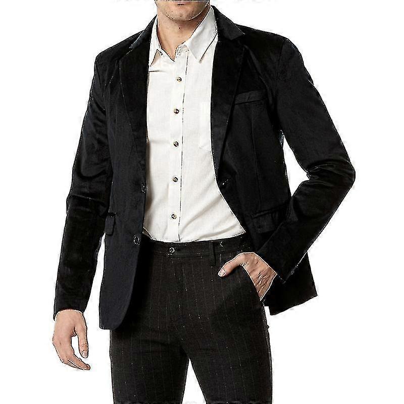 Men's Slim-fit Solid Velvet Blazer Tuxedo Dinner Suit Jacket