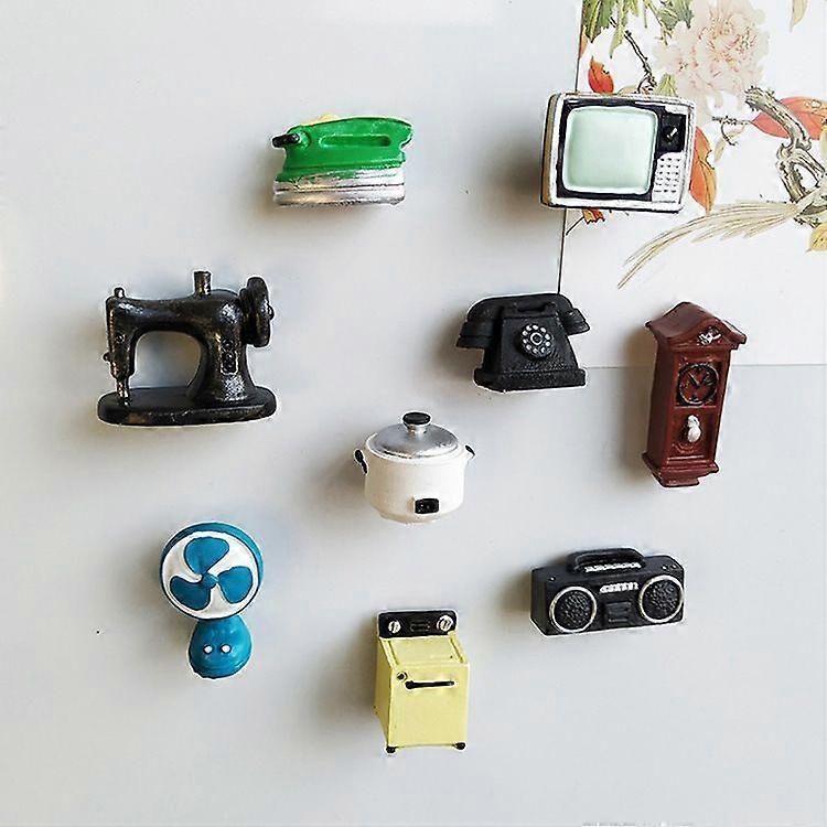 Creative sewing machine washing machine retro refrigerator magnet (10 pieces)