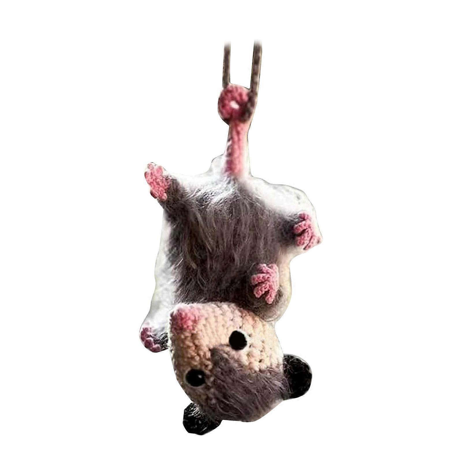 Possum Car Hanging Ornament Cute Screaming Opossum Mirror Accessory Decor Rearview Interior Decoration Model A