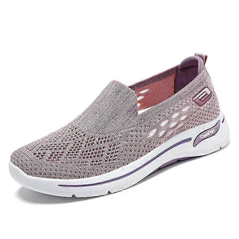 Women's Breathable Mesh Walking Shoes Comfortable Flat Casual Sneakers for Summer